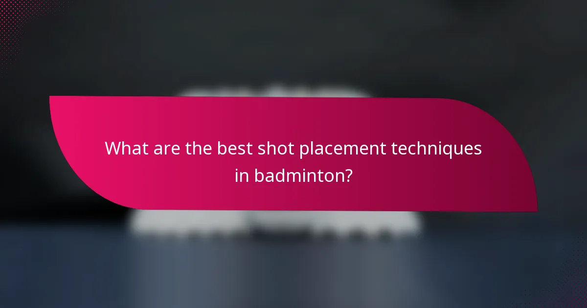 What are the best shot placement techniques in badminton?